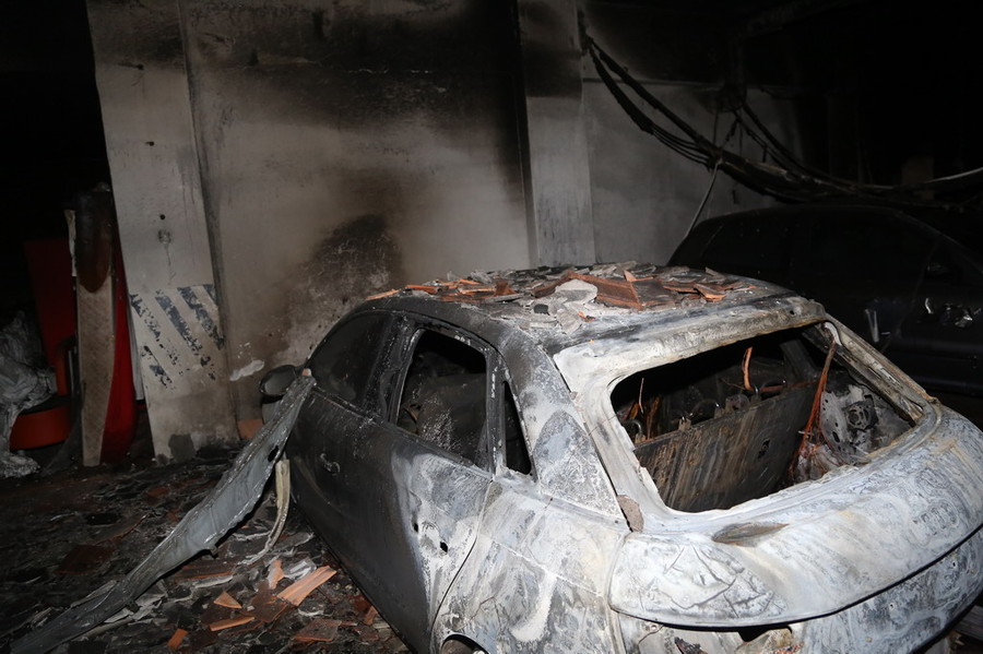 Bonifica post incendio di un locale ad uso autorimessa