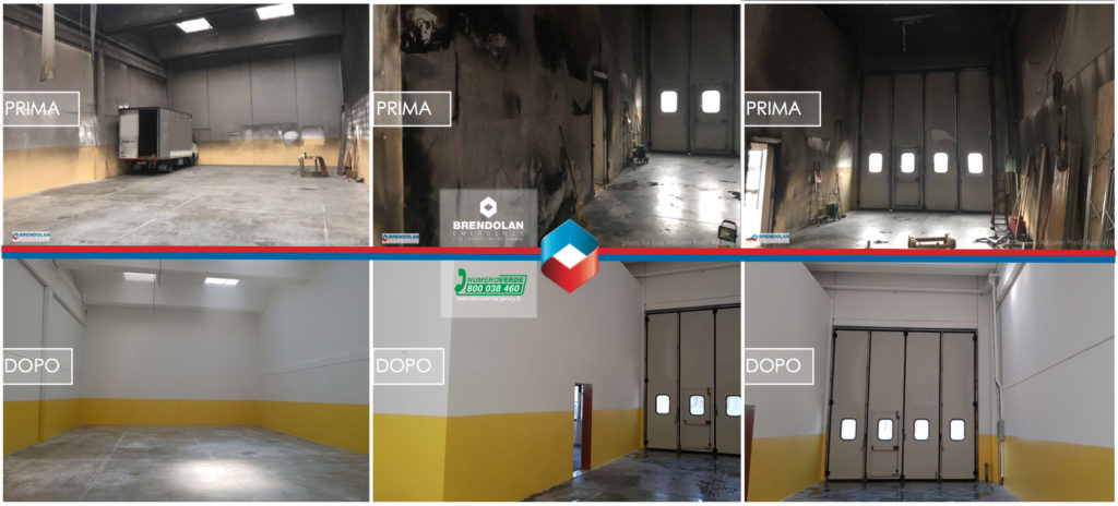 PULIZIA DOPO INCENDIO IN UN MAGAZZINO: LA PULIZIA CRIOGENICA | Brendolan Emergency Post incendio Monza Brianza